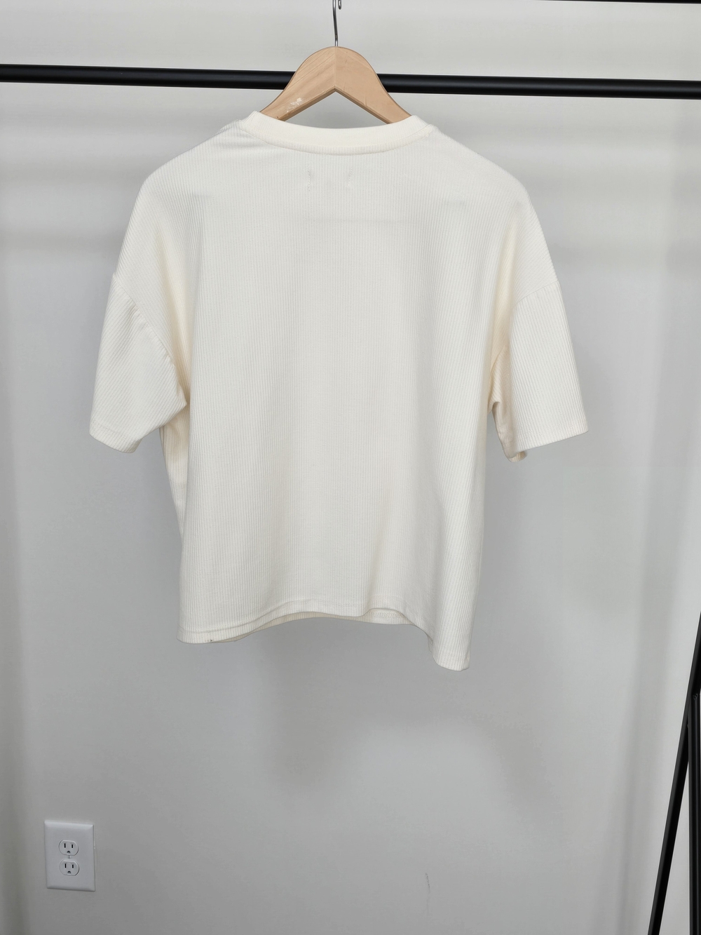 Thread & Supply Cream Ribbed Short-Sleeve Tee